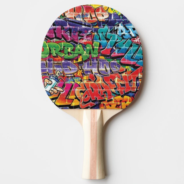 Raquette De Ping Pong Graffiti de musique cool (Devant)