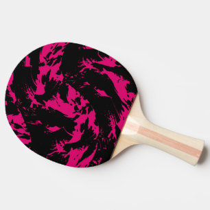 Raquette De Ping Pong Graffiti de peinture rose et noire
