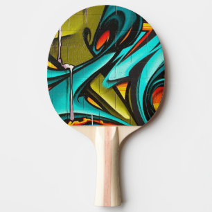 Raquette De Ping Pong Graffiti muraux de blocs de cendres cool