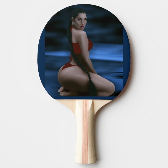 RAQUETTE DE PING PONG GRAND BOOTY BRUNETTE BEACH GIRL PING PONG PADDDLE (Devant)