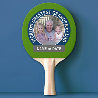 Raquette De Ping Pong Grand papa grand-père du monde photo marine verte