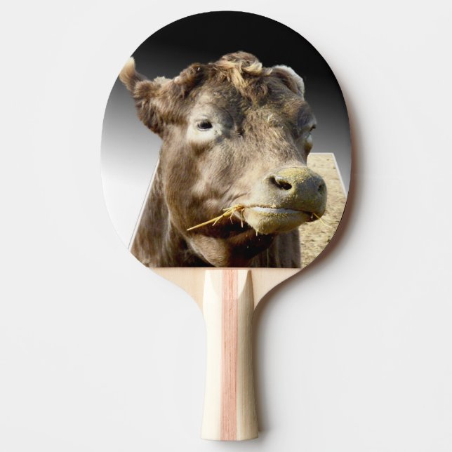 Raquette De Ping Pong Grand Visage Brown De Vache, (Devant)