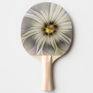 Raquette De Ping Pong Grande fleur d'ivoire, art fractal moderne abstrai