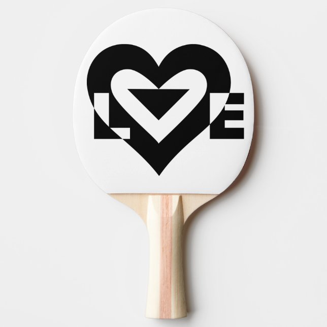 Raquette De Ping Pong Graphique d'amour cool, noir (Devant)