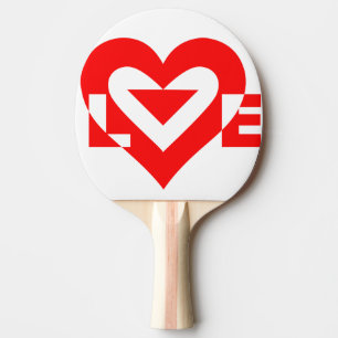 Raquette De Ping Pong Graphique d'amour cool, Rouge