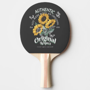 Raquette De Ping Pong Graphique des tournesols et papillons