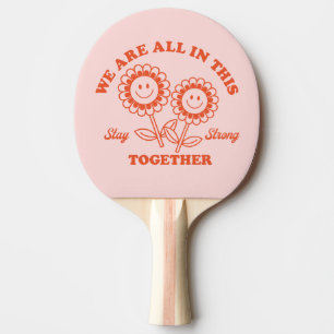 Raquette De Ping Pong Graphisme Fleur Joyeux Retro