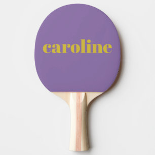 Raquette De Ping Pong Gras Violet Clair et Jaune Personnalisé 