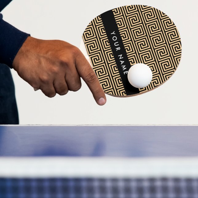 Raquette De Ping Pong Grec Meander Key Brown, Votre Nom, Personnaliser (Insitu)