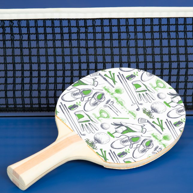 Raquette De Ping Pong Green Golf Icons Motif (Insitu)