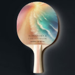 Raquette De Ping Pong Green Ocean Beach Aquarelle Signature été Sun<br><div class="desc">Green Ocean Beach Aquarelle Signature été Sun</div>