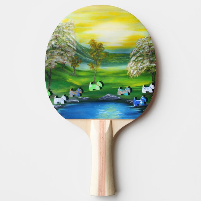 Raquette De Ping Pong Green Venus Scotties à l'étang (Devant)