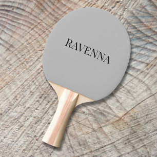 Raquette De Ping Pong Greige Luxe Serif Nom Personnalisé Personnalisé