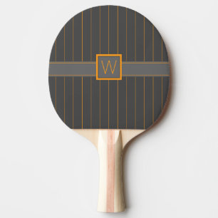 Raquette De Ping Pong Grey avec Pinstripes Orange Ping Paddle