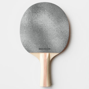 Raquette De Ping Pong Gris argenté brillant brillant texture en verre