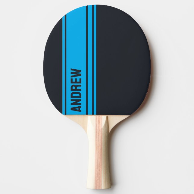 Raquette De Ping Pong Gris uni et bleu personnalisable (Devant)