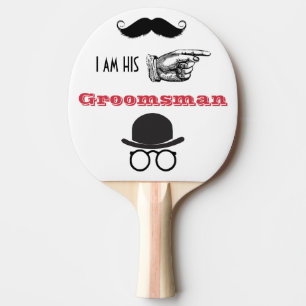 Raquette De Ping Pong Groomsman Photo Props Hipster Moustache Beauté