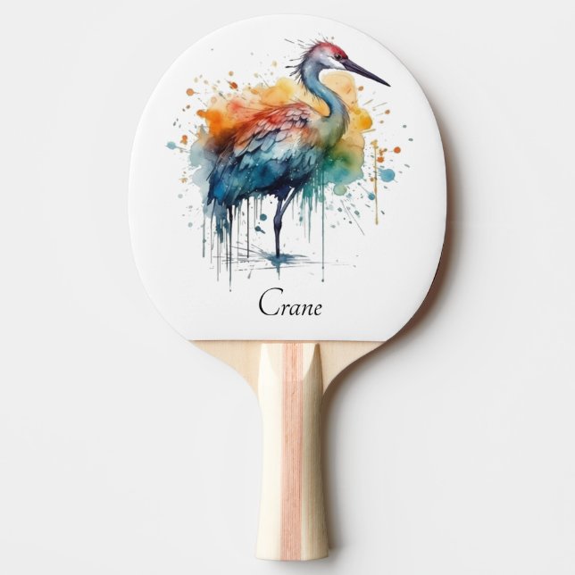 Raquette De Ping Pong Grue gracieuse : aquarelle (Devant)