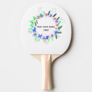 Raquette De Ping Pong guirlande colorée couronne de Noël mot nom texte