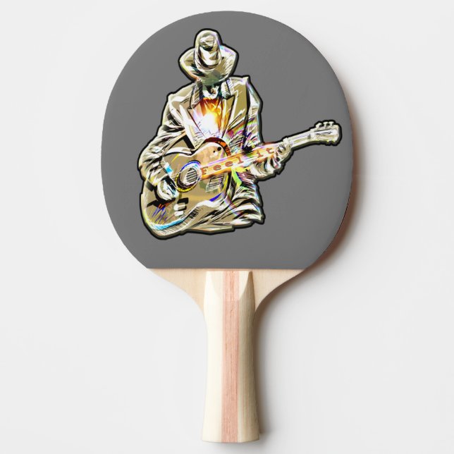 Raquette De Ping Pong Guitar Blues Man - Ressentez-le   Raquette de ping (Devant)