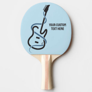 Raquette De Ping Pong Guitare stylisée de texte personnalisé