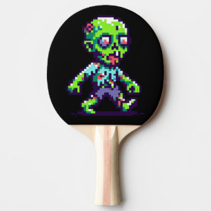 Raquette De Ping Pong Halloween 8 bits drôle zombie