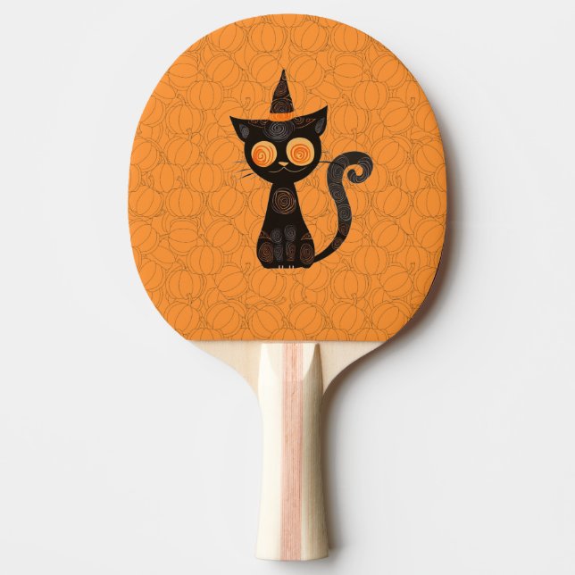 Raquette De Ping Pong Halloween/chat/citrouille/automne (Devant)