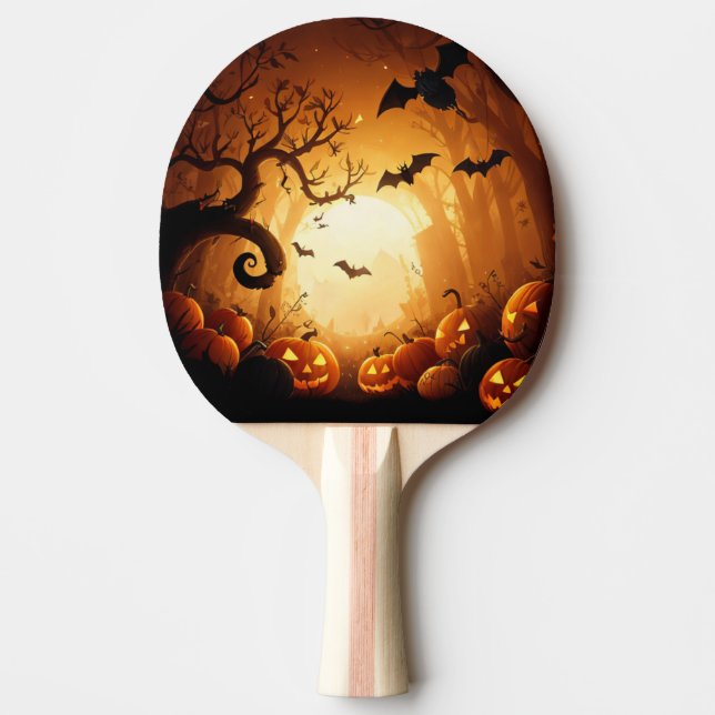 Raquette De Ping Pong Halloween/chauve-souris/Citrouille/automne (Devant)