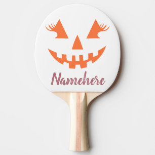 Raquette De Ping Pong Halloween Citrouille Jack-o'-lantern fille personn