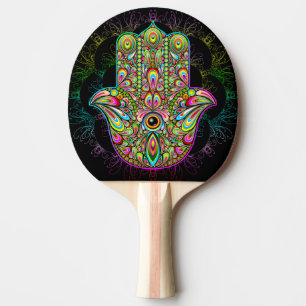 Raquette De Ping Pong Hamsa Fatma Main Psychedelic Art