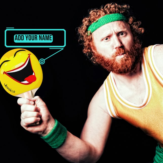 Raquette De Ping Pong Happy Face Ping Paddle (Femme) (Add a dose of pure joy to your game with this set of paddles that can be personalized.)