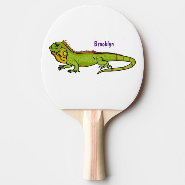 Raquette De Ping Pong Happy green iguana cartoon (Devant)