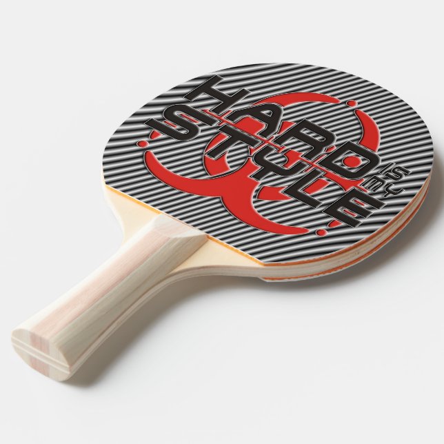 Raquette De Ping Pong HARD est mon STYLE - bandes noir & blanc (Devant Angle)