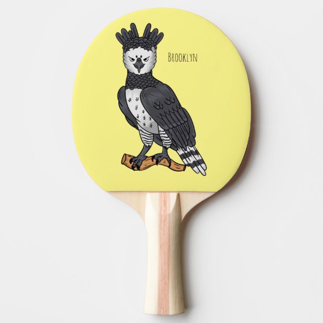 Raquette De Ping Pong Harpy eagle cartoon illustration  (Devant)