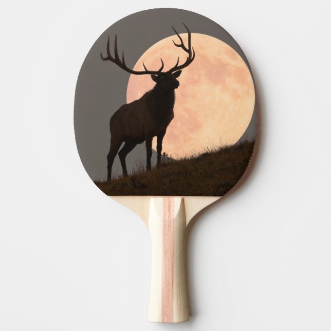 Raquette De Ping Pong Hausse majestueuse d'élans et de Pleine lune de (Devant)