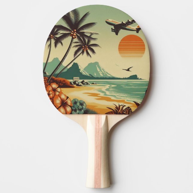 Raquette De Ping Pong Hawaï vintage/tropical (Devant)