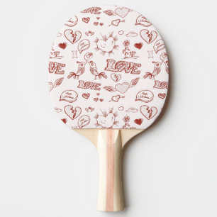 Raquette De Ping Pong Heureuse Sainte-Valentin