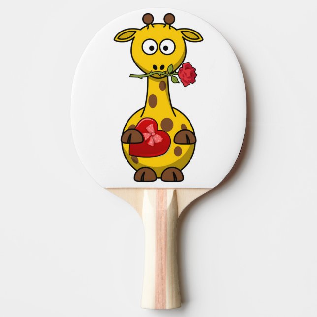 RAQUETTE DE PING PONG "HEUREUSE SAINTE-VALENTIN" GIRAFFE (Devant)