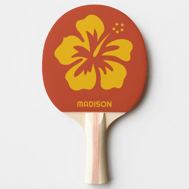 Raquette De Ping Pong Hibiscus de nom personnalisé (Devant)