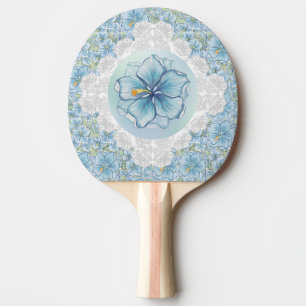 Raquette De Ping Pong Hibiscus & dentelle TURQUOISE