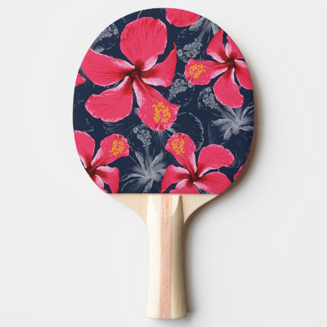 Raquette De Ping Pong Hibiscus Tropical Fleurs été Design (Devant)