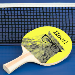 Raquette De Ping Pong Hibou le plus drôle avec table de tennis de ping-p