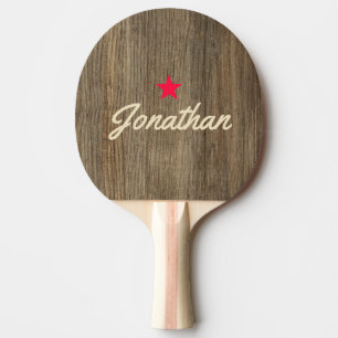 Raquette De Ping Pong Hickory Wood Vintage Star Signature