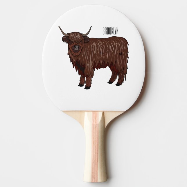 Raquette De Ping Pong Highland cow (Devant)