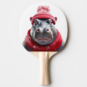 Raquette De Ping Pong Hippopotame Écharpe et Bonnet