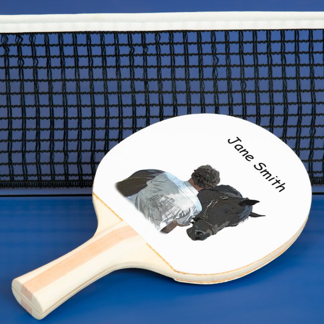Raquette De Ping Pong Homme Tenant Cheval Ping Pong Paddle (Insitu)