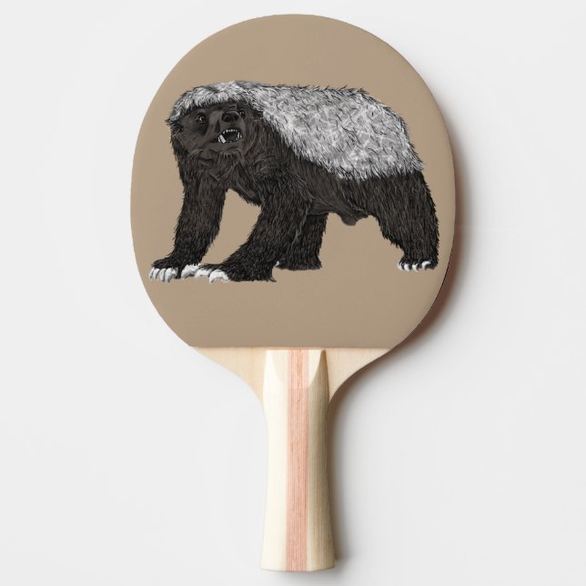 Raquette De Ping Pong Honey Badger Nasty animal sauvage  (Devant)