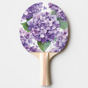 Raquette De Ping Pong Hortensia Violet Fleur Aquarelle Lavande Fleurit