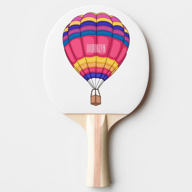 Raquette De Ping Pong Hot air balloon cartoon illustration  (Devant)