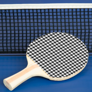 Raquette De Ping Pong Houndstooth noir et blanc par Shirley Taylor
